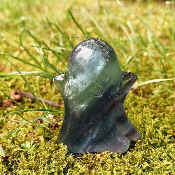 PandaHall Halloween Natural Fluorite Carved Healing Ghost Figurines, Reiki Energy Stone Display Decorations, 40x50mm Fluorite Ghost
PandaHall Halloween Natural Fluorite Carved Healing Ghost Figurines, Reiki Energy Stone Display Decorations, 40x50mm Fluorite Ghost