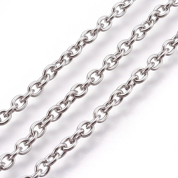 PandaHall 304 Stainless Steel Cable Chains, Unwelded, with Spool, Oval, Stainless Steel Color, 4x3x0.8mm, about 164.04 Feet(50m)/roll 304...
PandaHall 304 Stainless Steel Cable Chains, Unwelded, with Spool, Oval, Stainless Steel Color, 4x3x0.8mm, about 164.04 Feet(50m)/roll 304...