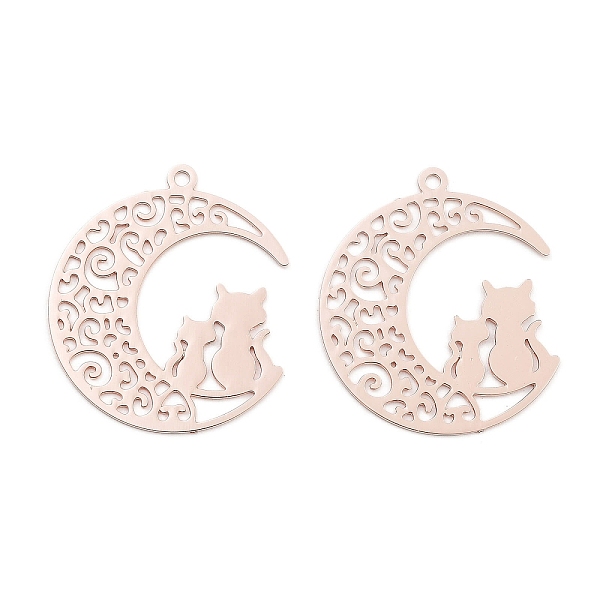 PandaHall Long-Lasting Plated Brass Pendants, Cat with Moon, Rose Gold, 21x19x0.3mm, Hole: 1mm Brass Moon
PandaHall Long-Lasting Plated Brass Pendants, Cat with Moon, Rose Gold, 21x19x0.3mm, Hole: 1mm Brass Moon