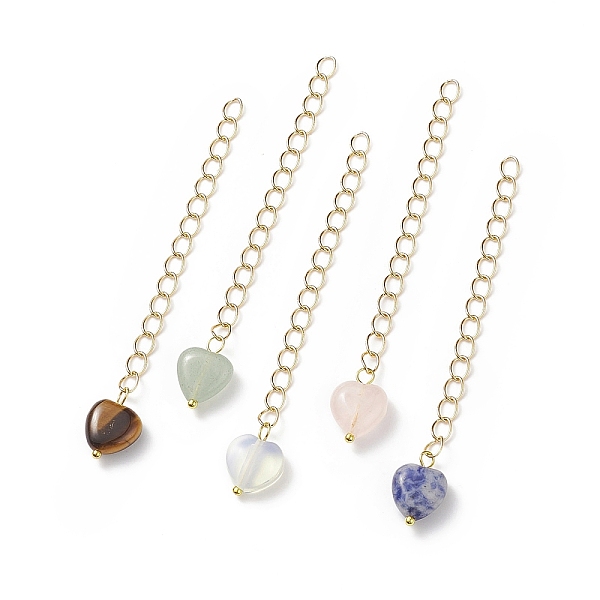 PandaHall Brass Curb Chain Extender with Gemstone Heart Tiny Charm, End Chains, Golden, 74~75mm Mixed Stone
PandaHall Brass Curb Chain Extender with Gemstone Heart Tiny Charm, End Chains, Golden, 74~75mm Mixed Stone