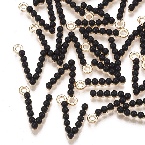 PandaHall Acrylic Pendants, with Alloy Findings, Letter, Light Gold, Black, Letter.V, 18x14x4mm, Hole: 1.6mm Alloy+Acrylic Letter V Black
PandaHall Acrylic Pendants, with Alloy Findings, Letter, Light Gold, Black, Letter.V, 18x14x4mm, Hole: 1.6mm Alloy+Acrylic Letter V Black