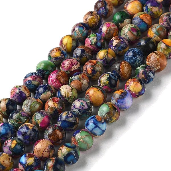PandaHall Natural Imperial Jasper Beads Strands, Dyed, Round, Colorful, 8~8.5mm, Hole: 1~1.2mm, about 47~48pcs/strand, 15.16 inch(38.5cm)...
PandaHall Natural Imperial Jasper Beads Strands, Dyed, Round, Colorful, 8~8.5mm, Hole: 1~1.2mm, about 47~48pcs/strand, 15.16 inch(38.5cm)...