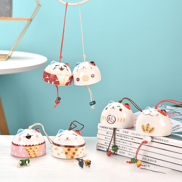PandaHall Porcelain Lucky Cat Pendant Decorations, with Random Color Ears,Cute Cat Wind Chime Hanging Ornament with Rope, for Car Decoration..., Multicolor
PandaHall Porcelain Lucky Cat Pendant Decorations, with Random Color Ears,Cute Cat Wind Chime Hanging Ornament with Rope, for Car Decoration..., Multicolor