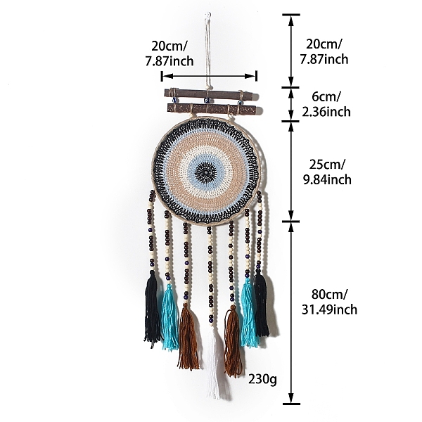 PandaHall Evil Eye Wall Decor, Woven Net/Web with Feather Pendant Decorations, for Home Craft Wall Hanging, Light Blue, 800x200mm Wood Flat...
PandaHall Evil Eye Wall Decor, Woven Net/Web with Feather Pendant Decorations, for Home Craft Wall Hanging, Light Blue, 800x200mm Wood Flat...