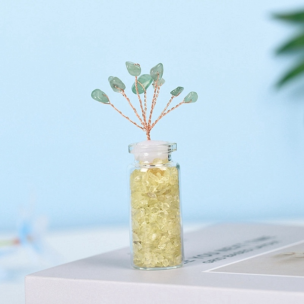 PandaHall Chip Natural Citrine & Green Aventurine Display Decorations, with Glass Bottle and Copper Wire, Wishing Tree, 81x26x21.5mm Citrine...
PandaHall Chip Natural Citrine & Green Aventurine Display Decorations, with Glass Bottle and Copper Wire, Wishing Tree, 81x26x21.5mm Citrine...