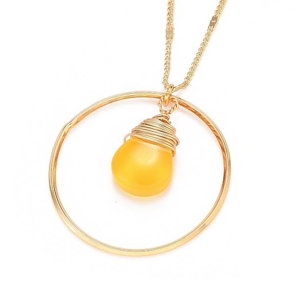 PandaHall Teardrop Glass Beads Pendant Necklaces, with Golden Plated Brass Figaro Chains and Lobster Claw Clasps, Yellow, 20 inch(50.7cm)...
PandaHall Teardrop Glass Beads Pendant Necklaces, with Golden Plated Brass Figaro Chains and Lobster Claw Clasps, Yellow, 20 inch(50.7cm)...
