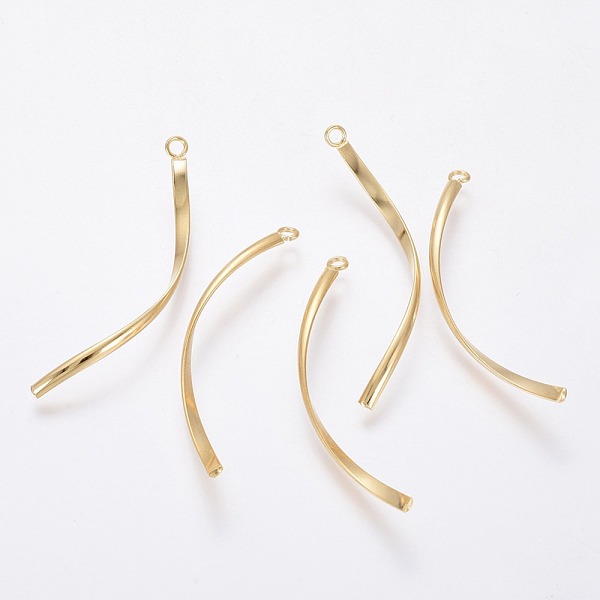 PandaHall 304 Stainless Steel Pendants, Twist, Real 18K Gold Plated, 40x2x1mm, Hole: 1.6mm 304 Stainless Steel Twist
PandaHall 304 Stainless Steel Pendants, Twist, Real 18K Gold Plated, 40x2x1mm, Hole: 1.6mm 304 Stainless Steel Twist