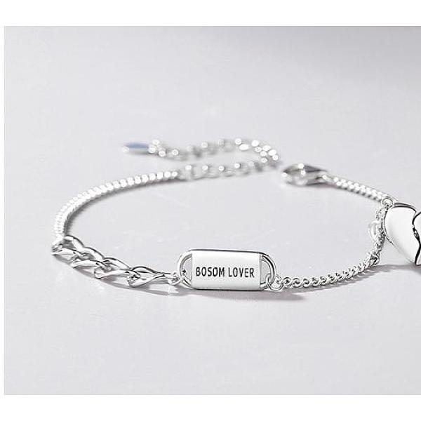 PandaHall Rhodium Plated 925 Sterling Silver Word Love Link Bracelet with Heart Charms for Lovers, Platinum, 6-1/8 inch(15.5cm) Sterling...
PandaHall Rhodium Plated 925 Sterling Silver Word Love Link Bracelet with Heart Charms for Lovers, Platinum, 6-1/8 inch(15.5cm) Sterling...