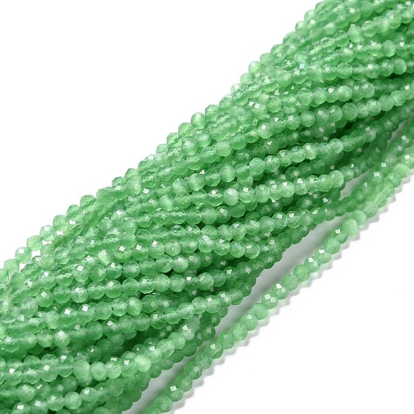 PandaHall Cat Eye Beads Strands, Round, Faceted, Medium Sea Green, 3mm, Hole: 0.2mm, 14.17 inch(36cm), 122pcs/strand Glass Round
PandaHall Cat Eye Beads Strands, Round, Faceted, Medium Sea Green, 3mm, Hole: 0.2mm, 14.17 inch(36cm), 122pcs/strand Glass Round