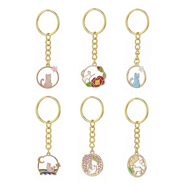 PandaHall 6Pcs 6 Styles Alloy Enamel Pendants Cat Keychain, with Iron Split Key Rings, Flat Round with Cat, Mixed Color, 72~77mm, 1pc/style..., Multicolor
PandaHall 6Pcs 6 Styles Alloy Enamel Pendants Cat Keychain, with Iron Split Key Rings, Flat Round with Cat, Mixed Color, 72~77mm, 1pc/style..., Multicolor