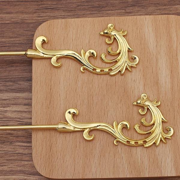 PandaHall Iron Hair Stick Findings, with Alloy Phenix and Hole, Golden, 183x32mm Iron
PandaHall Iron Hair Stick Findings, with Alloy Phenix and Hole, Golden, 183x32mm Iron