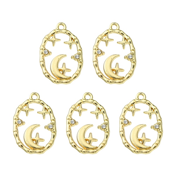PandaHall Rack Plating Alloy Pendants, with Crystal Rhinestone, Oval with Moon & Star Charms, Cadmium Free & Nickel Free & Lead Free, Light..., Clear
PandaHall Rack Plating Alloy Pendants, with Crystal Rhinestone, Oval with Moon & Star Charms, Cadmium Free & Nickel Free & Lead Free, Light..., Clear