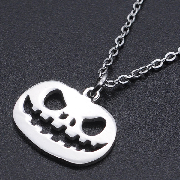 PandaHall For Halloween, 201 Stainless Steel Pendant Necklaces, with Cable Chains and Lobster Claw Clasps, Pumpkin Jack-O'-Lantern...
PandaHall For Halloween, 201 Stainless Steel Pendant Necklaces, with Cable Chains and Lobster Claw Clasps, Pumpkin Jack-O'-Lantern...