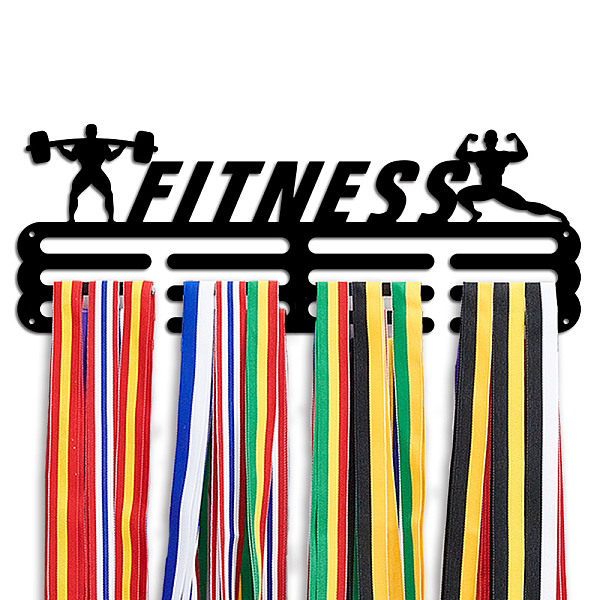 PandaHall PH Fitness Themed Medal Hanger Holder, Wall Mounted Tiered Medal Racks Sports Medal Ribbon Racks, Medal Hanger Display Rack Hooks..., Black
PandaHall PH Fitness Themed Medal Hanger Holder, Wall Mounted Tiered Medal Racks Sports Medal Ribbon Racks, Medal Hanger Display Rack Hooks..., Black