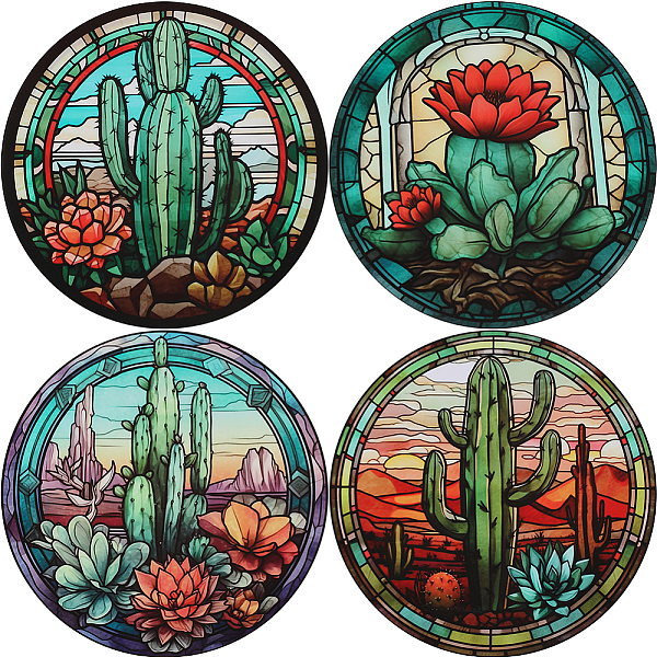PandaHall PVC Window Static Stickers, Round Waterproof Electrostatic stickers for Window Decoration, Cactus, 255x0.3mm, 4pcs/set Plastic..., Green
PandaHall PVC Window Static Stickers, Round Waterproof Electrostatic stickers for Window Decoration, Cactus, 255x0.3mm, 4pcs/set Plastic..., Green