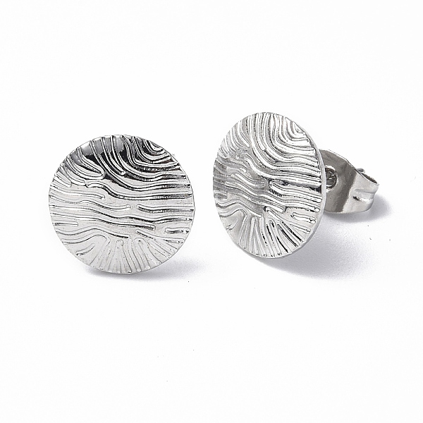 PandaHall 304 Stainless Steel Textured Flat Round Stud Earrings for Women, Stainless Steel Color, 11mm, Pin: 0.7mm 304 Stainless Steel Flat...
PandaHall 304 Stainless Steel Textured Flat Round Stud Earrings for Women, Stainless Steel Color, 11mm, Pin: 0.7mm 304 Stainless Steel Flat...