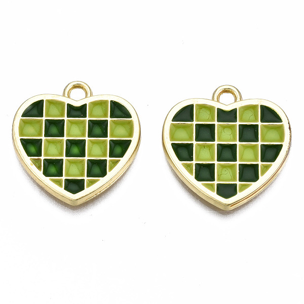 PandaHall Rack Plating Alloy Checkerboard Pendants, with Enamel, Cadmium Free & Lead Free, Light Gold, Heart with Grid Pattern, Green...
PandaHall Rack Plating Alloy Checkerboard Pendants, with Enamel, Cadmium Free & Lead Free, Light Gold, Heart with Grid Pattern, Green...