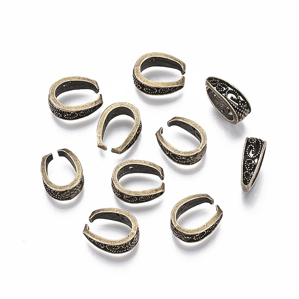 PandaHall Alloy Snap on Bails, Antique Bronze, 14x10x5mm, Inner Diameter: 7.5x11mm Alloy
PandaHall Alloy Snap on Bails, Antique Bronze, 14x10x5mm, Inner Diameter: 7.5x11mm Alloy