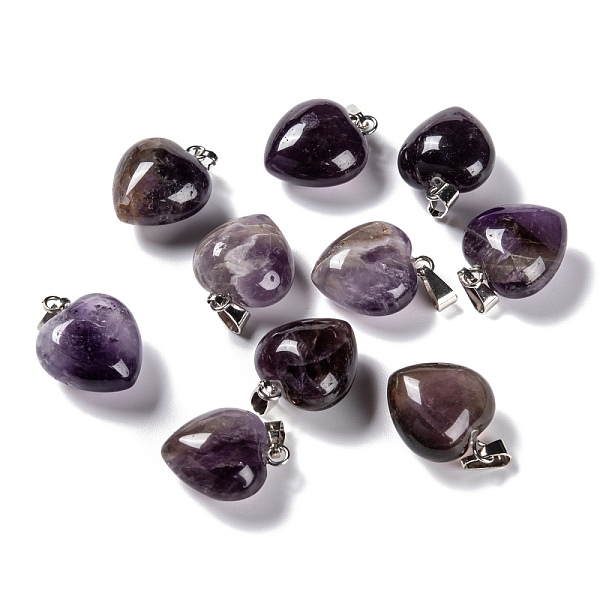 PandaHall Natural Amethyst Pendants, with Platinum Brass Loops, Puffy Heart, 18~19x15~15.5x6~8mm, Hole: 6x2.5~3mm Amethyst Heart
PandaHall Natural Amethyst Pendants, with Platinum Brass Loops, Puffy Heart, 18~19x15~15.5x6~8mm, Hole: 6x2.5~3mm Amethyst Heart