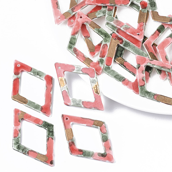 PandaHall Handmade Porcelain Big Pendants, Ornamental with Gold, Rhombus, Salmon, 54.5x35x2.5mm, Hole: 1.8mm Porcelain Rhombus Red
PandaHall Handmade Porcelain Big Pendants, Ornamental with Gold, Rhombus, Salmon, 54.5x35x2.5mm, Hole: 1.8mm Porcelain Rhombus Red