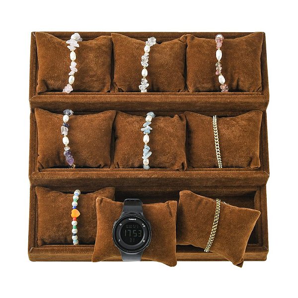PandaHall Velvet Pillow Jewelry Bracelet Watch Display, with Wood, Sienna, 270x245x100mm Velvet Brown
PandaHall Velvet Pillow Jewelry Bracelet Watch Display, with Wood, Sienna, 270x245x100mm Velvet Brown