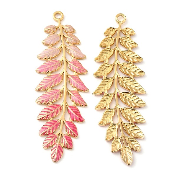 PandaHall 304 Stainless Steel Enamel Big Pendants, Real 18K Gold Plated, Leaf Charm, Pink, 60x20x2mm, Hole: 2.5mm Stainless Steel+Enamel...
PandaHall 304 Stainless Steel Enamel Big Pendants, Real 18K Gold Plated, Leaf Charm, Pink, 60x20x2mm, Hole: 2.5mm Stainless Steel+Enamel...