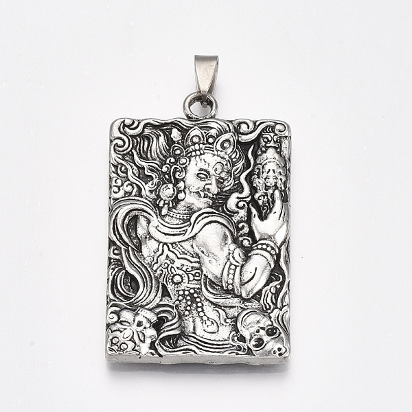 PandaHall Tibetan Style Alloy Big Pendants, Rectangle, Carved Om Mani Padme Hum, Antique Silver, 54.5x33.5x4.5mm, Hole: 8.5x3.5mm Alloy...
PandaHall Tibetan Style Alloy Big Pendants, Rectangle, Carved Om Mani Padme Hum, Antique Silver, 54.5x33.5x4.5mm, Hole: 8.5x3.5mm Alloy...