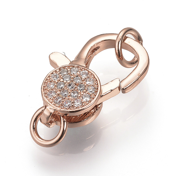 PandaHall Brass Micro Pave Cubic Zirconia Lobster Claw Clasps, Rose Gold, 15~16x10~11x4.5mm, Hole: 3mm Brass+Cubic Zirconia Others
PandaHall Brass Micro Pave Cubic Zirconia Lobster Claw Clasps, Rose Gold, 15~16x10~11x4.5mm, Hole: 3mm Brass+Cubic Zirconia Others