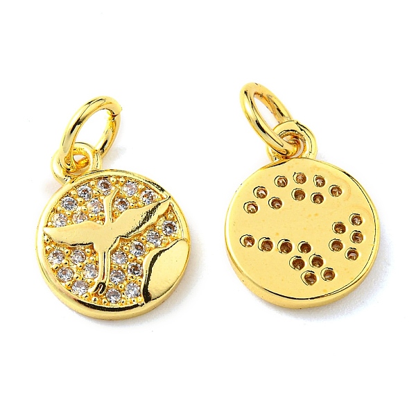 PandaHall Rack Plating Brass Micro Pave Cubic Zirconia Charms, with Jump Ring, Flat Round with Bird, Real 18K Gold Plated, 11.5x9x1.8mm..., Clear
PandaHall Rack Plating Brass Micro Pave Cubic Zirconia Charms, with Jump Ring, Flat Round with Bird, Real 18K Gold Plated, 11.5x9x1.8mm..., Clear