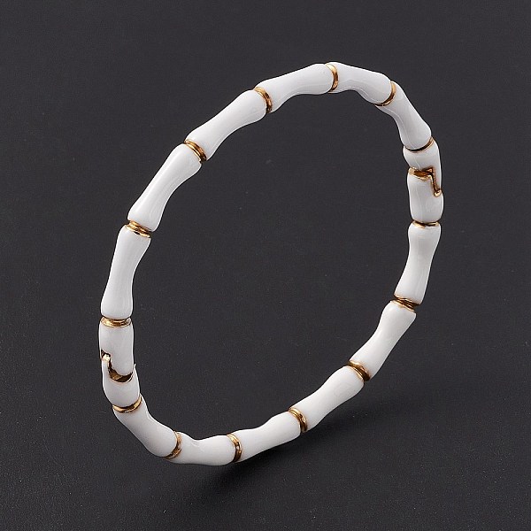 PandaHall White Enamel Bamboo Hinged Bangle, Ion Plating(IP) 304 Stainless Steel Jewelry for Women, White, Inner Diameter: 2-1/4 inch...
PandaHall White Enamel Bamboo Hinged Bangle, Ion Plating(IP) 304 Stainless Steel Jewelry for Women, White, Inner Diameter: 2-1/4 inch...