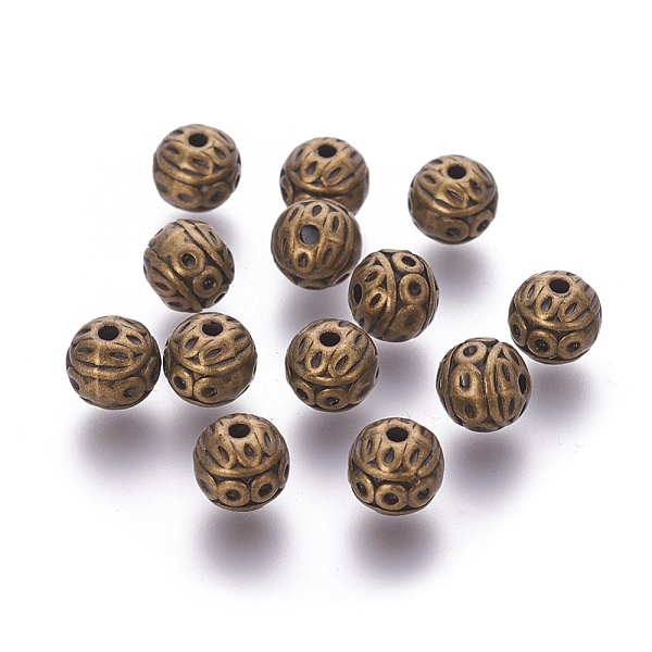 PandaHall Tibetan Style Zinc Alloy Beads, Textured Round, Cadmium Free & Lead Free, Antique Bronze, 8mm, Hole: 1mm Alloy Round
PandaHall Tibetan Style Zinc Alloy Beads, Textured Round, Cadmium Free & Lead Free, Antique Bronze, 8mm, Hole: 1mm Alloy Round