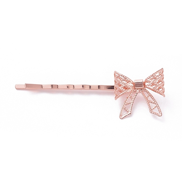 PandaHall Iron Hair Bobby Pins, with Brass Findings, Bowknot, Long-Lasting Plated, Rose Gold, 62x11mm, Bowknot: 20x20mm Brass
PandaHall Iron Hair Bobby Pins, with Brass Findings, Bowknot, Long-Lasting Plated, Rose Gold, 62x11mm, Bowknot: 20x20mm Brass