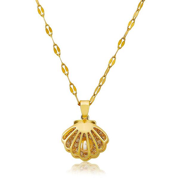 PandaHall Seashell Pearl Necklace Clear Cubic Zirconia Shell Cage Dangle Necklace Summer Scallop Choker Charm Titanium Steel Jewelry for...
PandaHall Seashell Pearl Necklace Clear Cubic Zirconia Shell Cage Dangle Necklace Summer Scallop Choker Charm Titanium Steel Jewelry for...