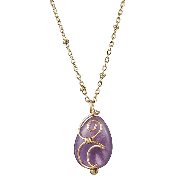 PandaHall Natural Amethyst with Brass Pendant Necklaces, Teardrop, 18.11 inch(46cm) Amethyst Teardrop
PandaHall Natural Amethyst with Brass Pendant Necklaces, Teardrop, 18.11 inch(46cm) Amethyst Teardrop