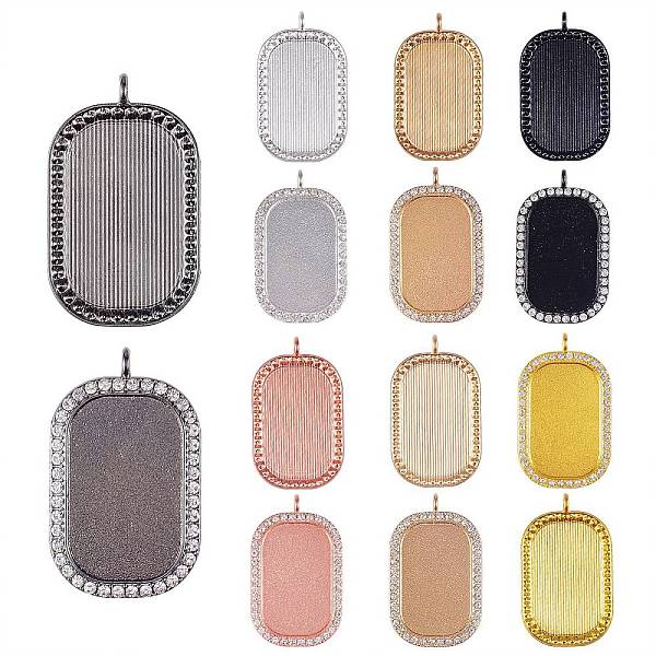 PandaHall 14Pcs 7 Colors Alloy Big Pendant Cabochon Settings, Plain Edge Bezel Cups, with Crystal Rhinestone, Rectangle, Mixed Color, Tray..., Clear
PandaHall 14Pcs 7 Colors Alloy Big Pendant Cabochon Settings, Plain Edge Bezel Cups, with Crystal Rhinestone, Rectangle, Mixed Color, Tray..., Clear