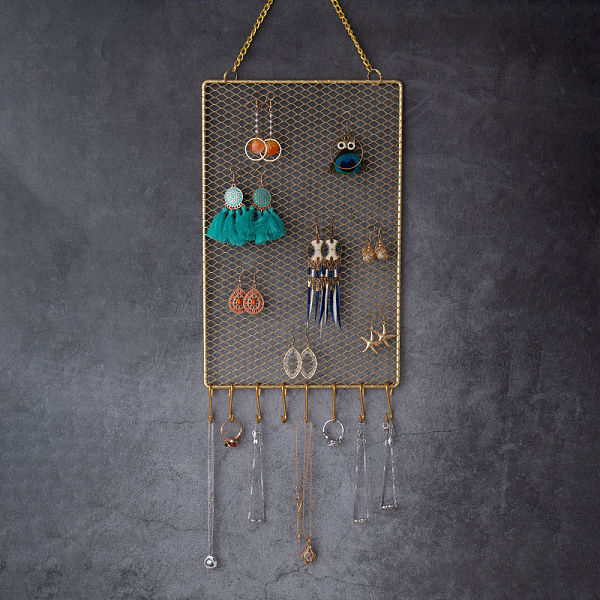 PandaHall Rectangle Metal Jewelry Display Mesh Hanging Rack, Wall-Mounted Jewelry Grid Organizer Holder, Home Decoration for Earrings...
PandaHall Rectangle Metal Jewelry Display Mesh Hanging Rack, Wall-Mounted Jewelry Grid Organizer Holder, Home Decoration for Earrings...