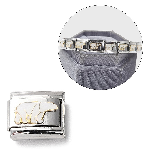 PandaHall Rectangle 304 Stainless Steel Enamel Connector Charms, DIY Handmade Module Bracelet Accessories, Stainless Steel Color, Bear..., White
PandaHall Rectangle 304 Stainless Steel Enamel Connector Charms, DIY Handmade Module Bracelet Accessories, Stainless Steel Color, Bear..., White