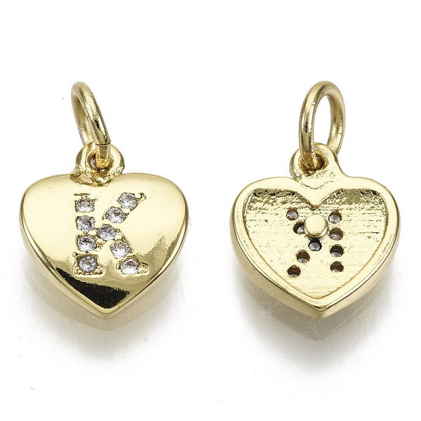 PandaHall Brass Micro Pave Clear Cubic Zirconia Charms, with Jump Ring, Heart with Letter, Real 16K Gold Plated, Nickel Free, Letter.K...
PandaHall Brass Micro Pave Clear Cubic Zirconia Charms, with Jump Ring, Heart with Letter, Real 16K Gold Plated, Nickel Free, Letter.K...