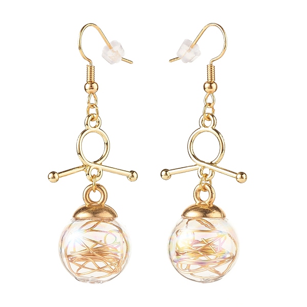 PandaHall Knot with Glass Globe Dangle Earrings, Wish Bottle Drop Earrings for Women, Light Gold, 57mm, Pin: 0.5mm Glass Clear
PandaHall Knot with Glass Globe Dangle Earrings, Wish Bottle Drop Earrings for Women, Light Gold, 57mm, Pin: 0.5mm Glass Clear