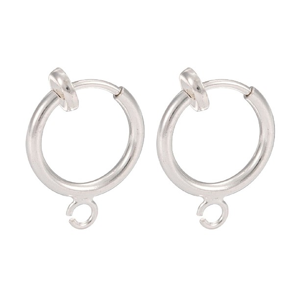 PandaHall Brass Clip-on Hoop Earring Findings, for Non-pierced Ears, Lead Free & Cadmium Free, Silver Color Plated, 15.5x11x1.5~4.5mm, Hole...
PandaHall Brass Clip-on Hoop Earring Findings, for Non-pierced Ears, Lead Free & Cadmium Free, Silver Color Plated, 15.5x11x1.5~4.5mm, Hole...