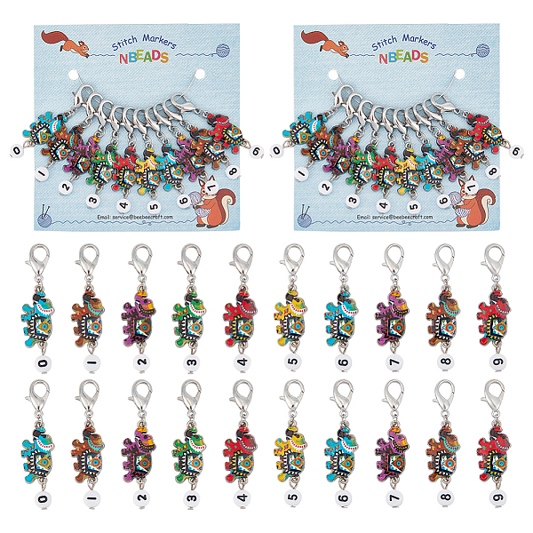 PandaHall Alloy Enamel Elephant with Number Pendant Locking Stitch Markers, Zinc Alloy Lobster Claw Clasps Stitch Marker, Mixed Color, 5.4cm..., Multicolor
PandaHall Alloy Enamel Elephant with Number Pendant Locking Stitch Markers, Zinc Alloy Lobster Claw Clasps Stitch Marker, Mixed Color, 5.4cm..., Multicolor
