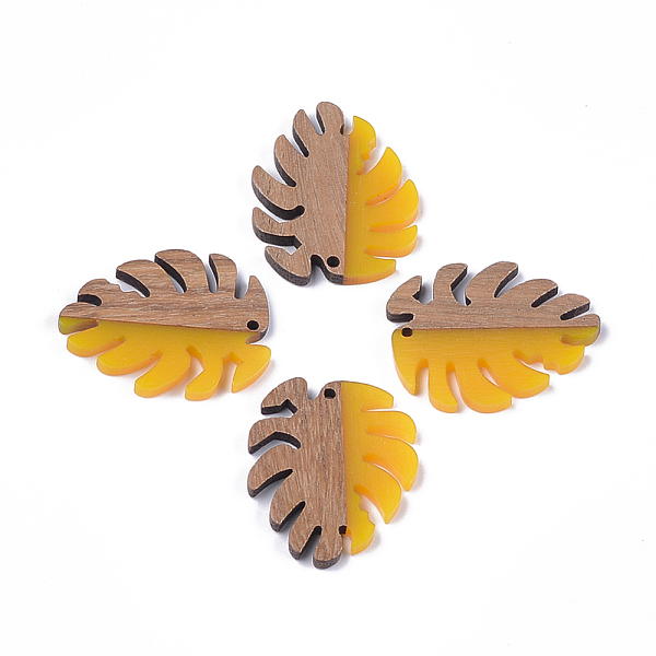 PandaHall Resin & Walnut Wood Pendants, Tropical Leaf Charms, Monstera Leaf, Gold, 37.5x30x3~3.5mm, Hole: 2mm Resin+Wood Leaf Gold
PandaHall Resin & Walnut Wood Pendants, Tropical Leaf Charms, Monstera Leaf, Gold, 37.5x30x3~3.5mm, Hole: 2mm Resin+Wood Leaf Gold