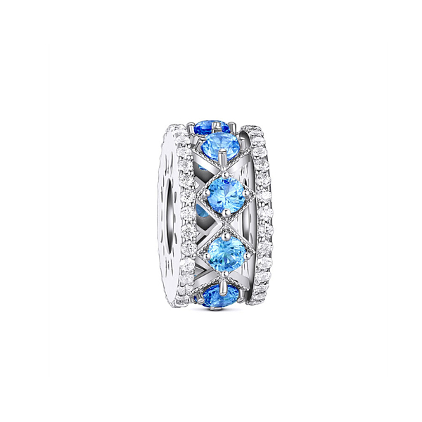 PandaHall TINYSAND Rhodium Plated 925 Sterling Silver Blue Sparkle Lights Charm European Bead, with Cubic Zirconia, Blue, 12.7x6.32mm, Hole...
PandaHall TINYSAND Rhodium Plated 925 Sterling Silver Blue Sparkle Lights Charm European Bead, with Cubic Zirconia, Blue, 12.7x6.32mm, Hole...