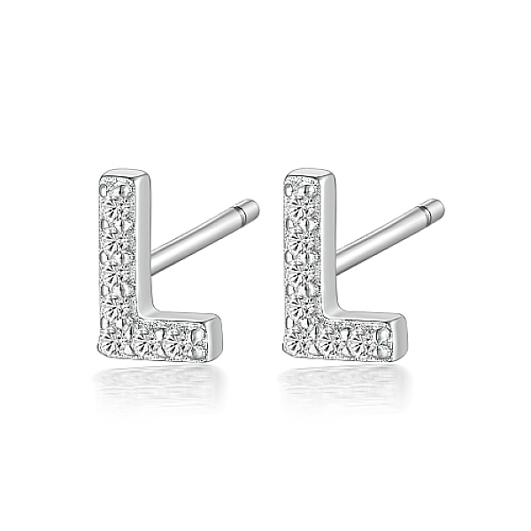 PandaHall Rhodium Plated 925 Sterling Silver Initial Letter Stud Earrings, with Cubic Zirconia, Platinum, Letter L, 5x5mm Sterling Silver..., Clear
PandaHall Rhodium Plated 925 Sterling Silver Initial Letter Stud Earrings, with Cubic Zirconia, Platinum, Letter L, 5x5mm Sterling Silver..., Clear