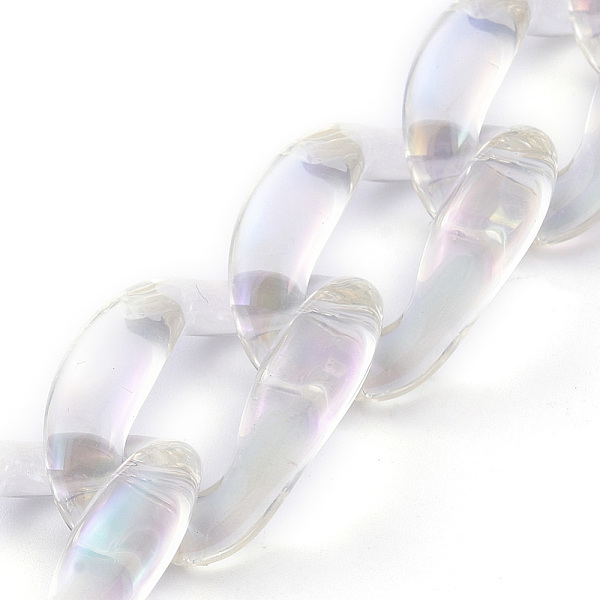 PandaHall Handmade Transparent Acrylic Twist Chains, Curb Chains, Clear AB, Links: 27.5x19x8.5mm, 39.37 inch(1m)/strand Acrylic White
PandaHall Handmade Transparent Acrylic Twist Chains, Curb Chains, Clear AB, Links: 27.5x19x8.5mm, 39.37 inch(1m)/strand Acrylic White