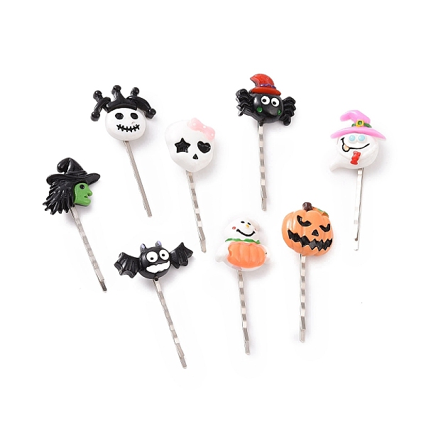 PandaHall Halloween Themed Opaque Resin Hair Bobby Pin, with Iron Pin, Ghost & Pumpkin & Spider, Mixed Shapes, Mixed Color, 57~64mm..., Multicolor
PandaHall Halloween Themed Opaque Resin Hair Bobby Pin, with Iron Pin, Ghost & Pumpkin & Spider, Mixed Shapes, Mixed Color, 57~64mm..., Multicolor
