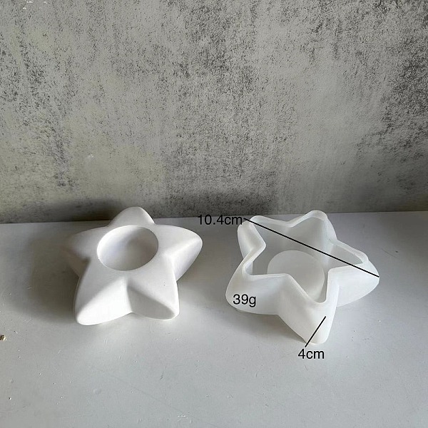 PandaHall Candle Holder Silicone Molds, For Candle Making, Star, 10.3x10.3x4cm, Hole: 38mm Silicone Star White
PandaHall Candle Holder Silicone Molds, For Candle Making, Star, 10.3x10.3x4cm, Hole: 38mm Silicone Star White