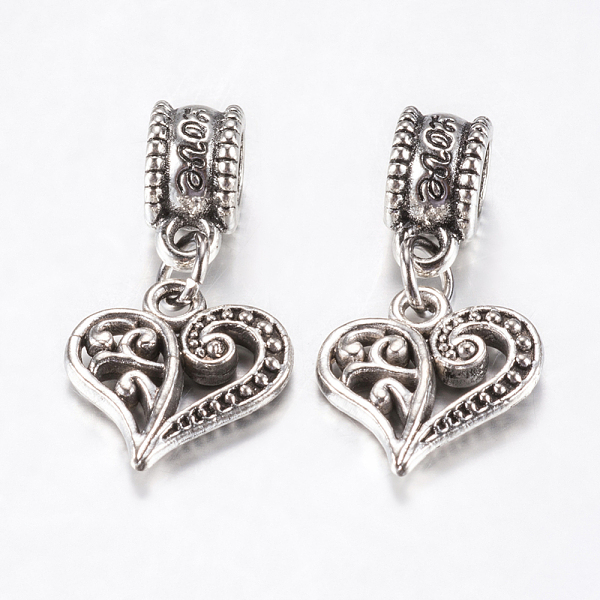 PandaHall Tibetan Style Alloy European Dangle Charms, Large Hole Pendants, Hollow Heart, Antique Silver, 25mm, Pendant: 14x13.5x3mm, Hole...
PandaHall Tibetan Style Alloy European Dangle Charms, Large Hole Pendants, Hollow Heart, Antique Silver, 25mm, Pendant: 14x13.5x3mm, Hole...