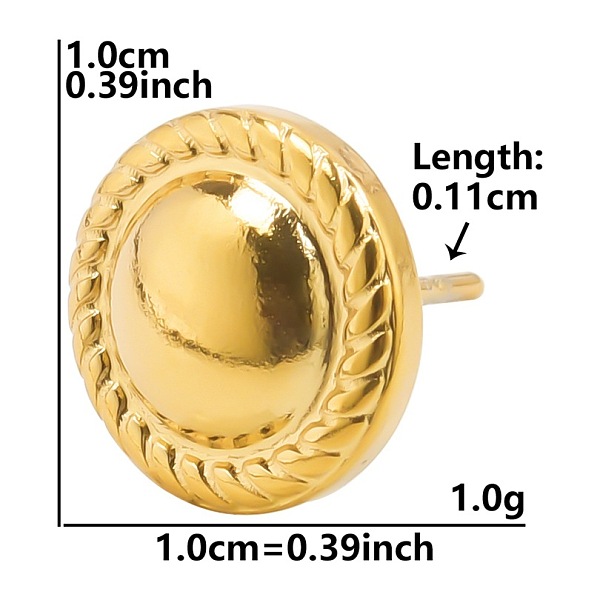 PandaHall Flat Round Stainless Steel Stud Earrings for Women, Golden Stainless Steel Flat Round
PandaHall Flat Round Stainless Steel Stud Earrings for Women, Golden Stainless Steel Flat Round