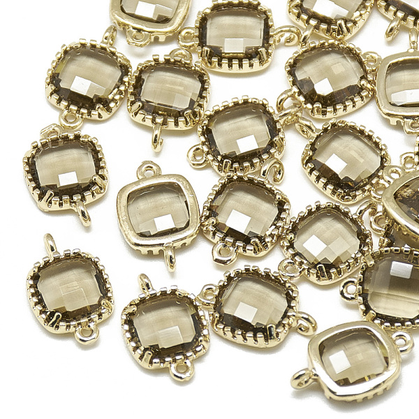 PandaHall Glass Links connectors, with Golden Tone Brass Findings, Faceted, Square, Dark Khaki, 15x9x3mm, Hole: 0.5mm Glass Square
PandaHall Glass Links connectors, with Golden Tone Brass Findings, Faceted, Square, Dark Khaki, 15x9x3mm, Hole: 0.5mm Glass Square